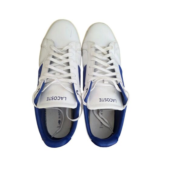 Lacoste Men’s White Blue Casual Sneakers Shoes Size 11 Pre-Owned